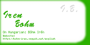 iren bohm business card